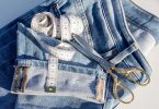 jeans, scissors and measure tape